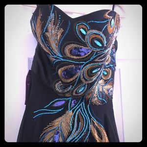 Stunning Peacock design black evening gown!